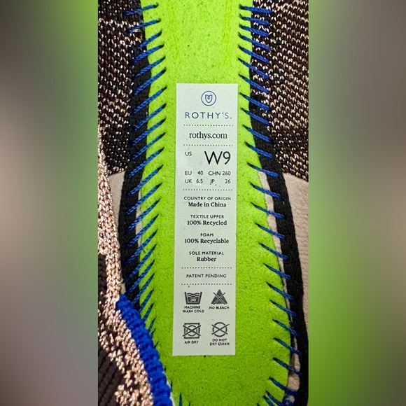 Rothy's The Point Flats Black and Gold Shimmer H4 - Picture 8 of 9